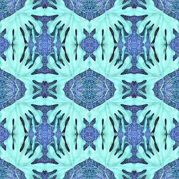 Artwork thumbnail, Dead Fig Leaf Deconstructed Lantern Photo Pattern Blue by vallisrowe