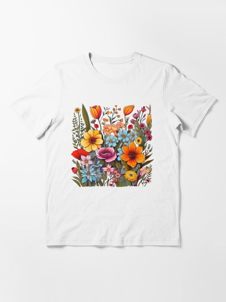 Thumbnail 2 of 7, Essential T-Shirt, handdrawn wildflower s designed and sold by Nice En.