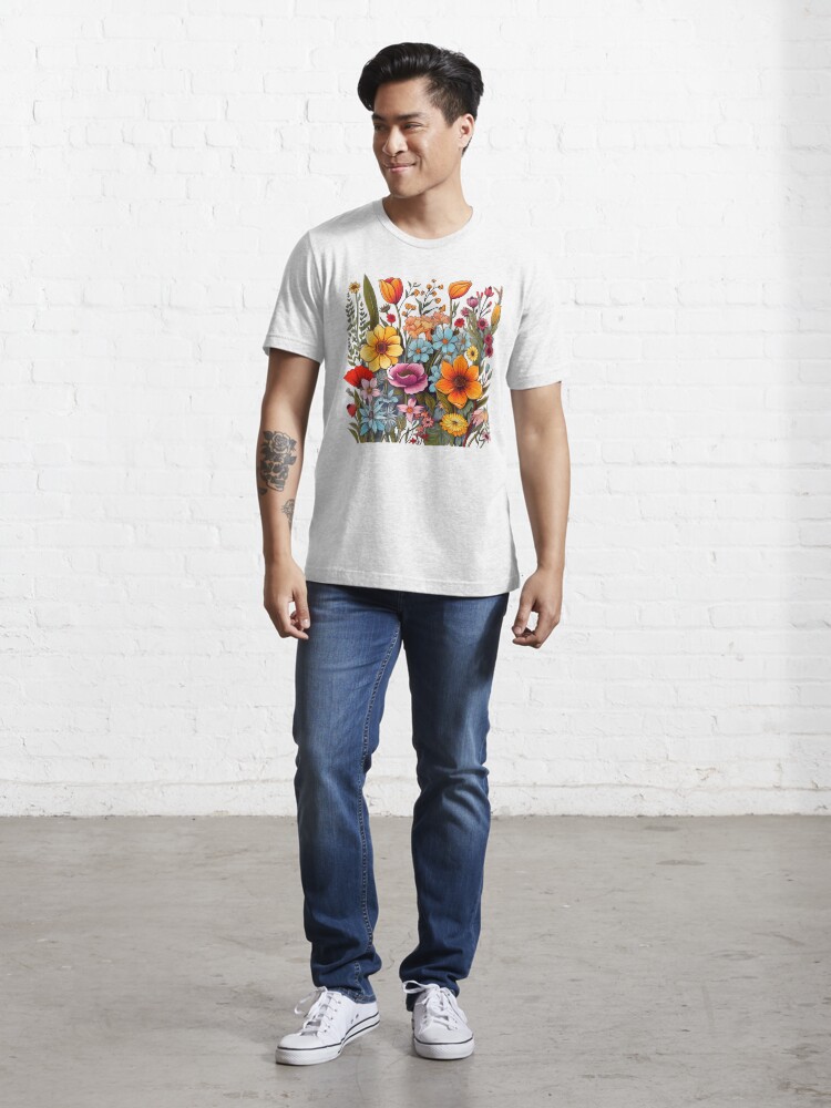 Thumbnail 5 of 7, Essential T-Shirt, handdrawn wildflower s designed and sold by Nice En.