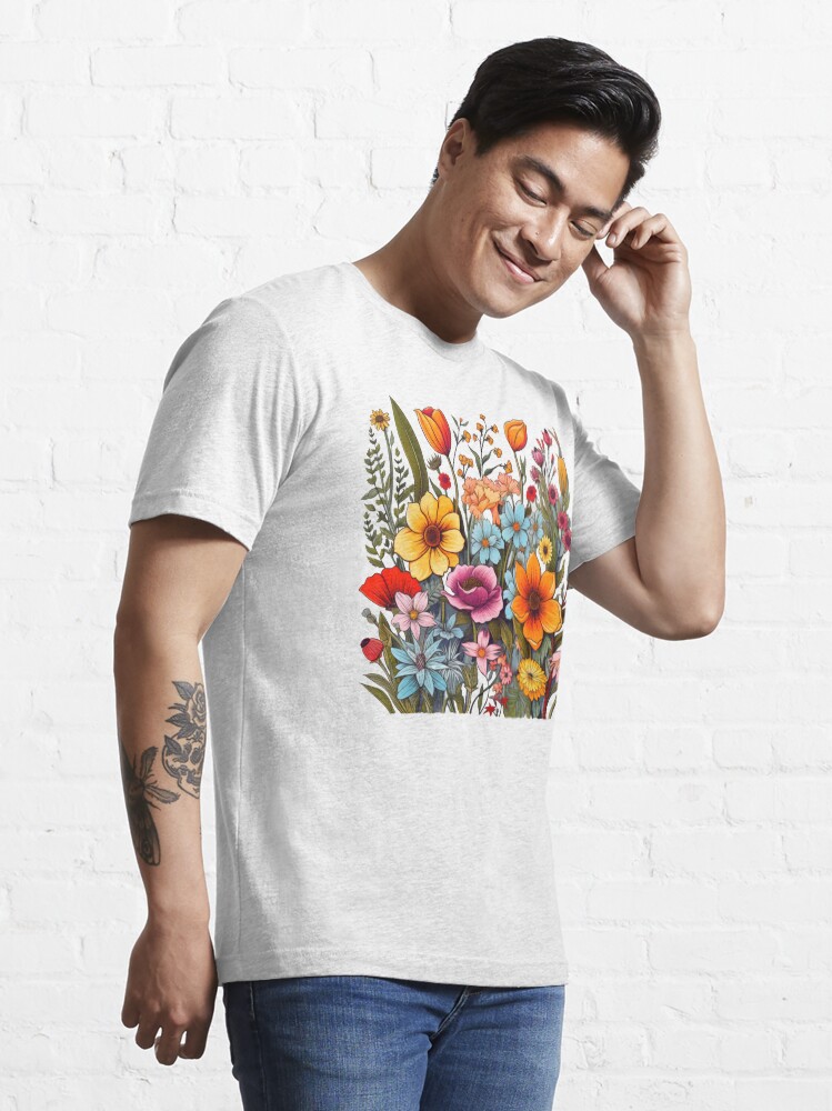Thumbnail 3 of 7, Essential T-Shirt, handdrawn wildflower s designed and sold by Nice En.