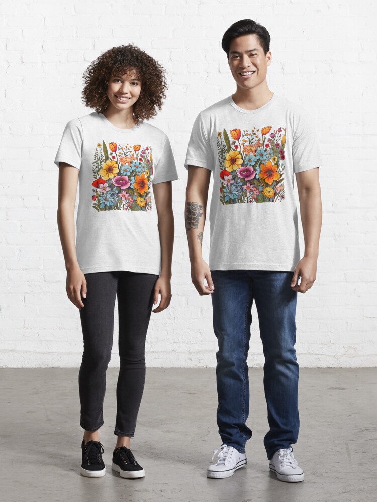 Thumbnail 1 of 7, Essential T-Shirt, handdrawn wildflower s designed and sold by Nice En.