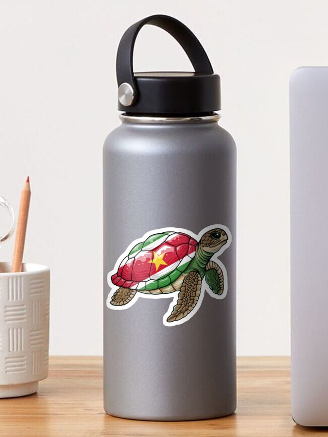 Thumbnail 1 of 3, Sticker, Turtle Flag Of suriname - Gift For Surinamese From Suriname , suriname Turtle , suriname womens, suriname mens, suriname roots, suriname flag, suriname proud, suriname pride designed and sold by Kyle-H.