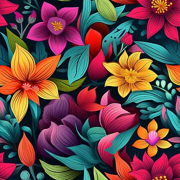Artwork thumbnail, Floral flowers seamless digital 5 by Tembenjamat