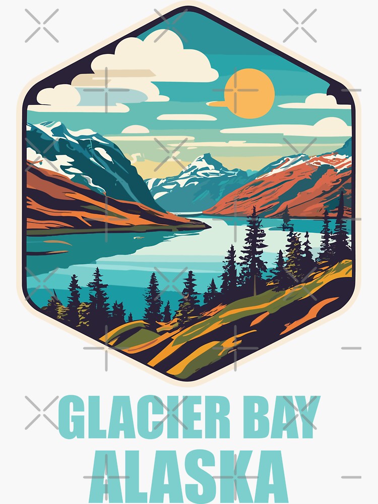 Thumbnail 3 of 3, Sticker, Glacier Bay National Park Alaska designed and sold by The8thies.