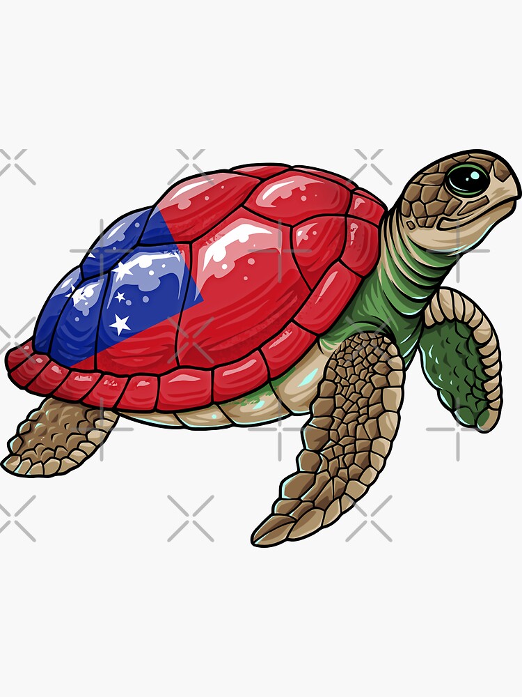 Thumbnail 3 of 3, Sticker, Turtle Flag Of Samoa , Samoa Turtle , Samoa gift , Samoa womens , Samoa mens , funny Samoa gifts , Samoa roots , Samoa flag , Samoa proud , Samoa pride designed and sold by Kyle-H.