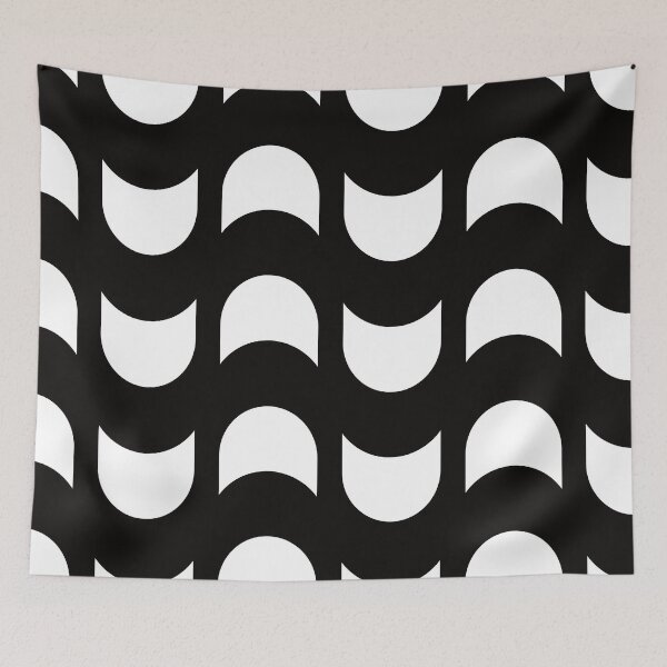 Item preview, Black abstract wave pattern designed and sold by knappidesign.