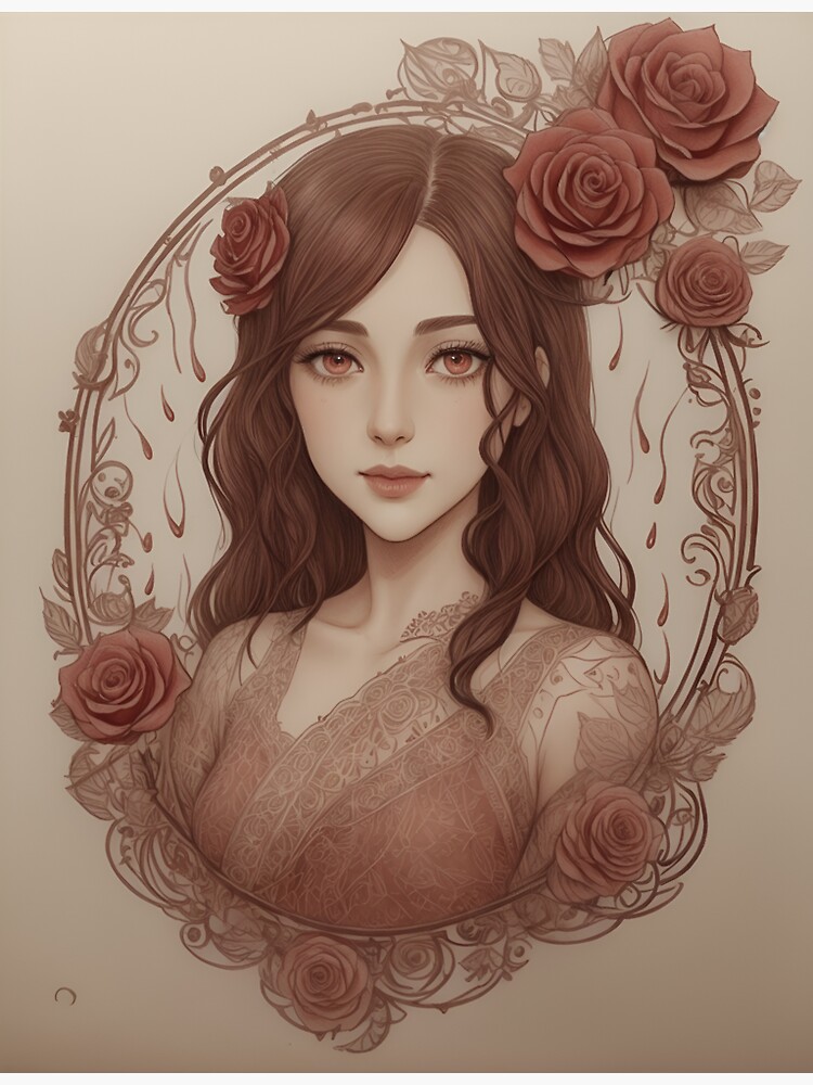 Thumbnail 3 of 3, Sticker, Rose Portrait designed and sold by Dilwish5.