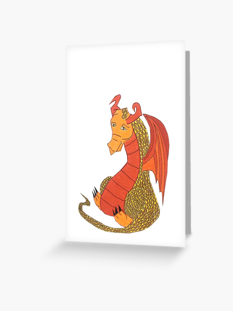 Thumbnail 1 of 2, Greeting Card, Dragon designed and sold by ArtJordanPecar.