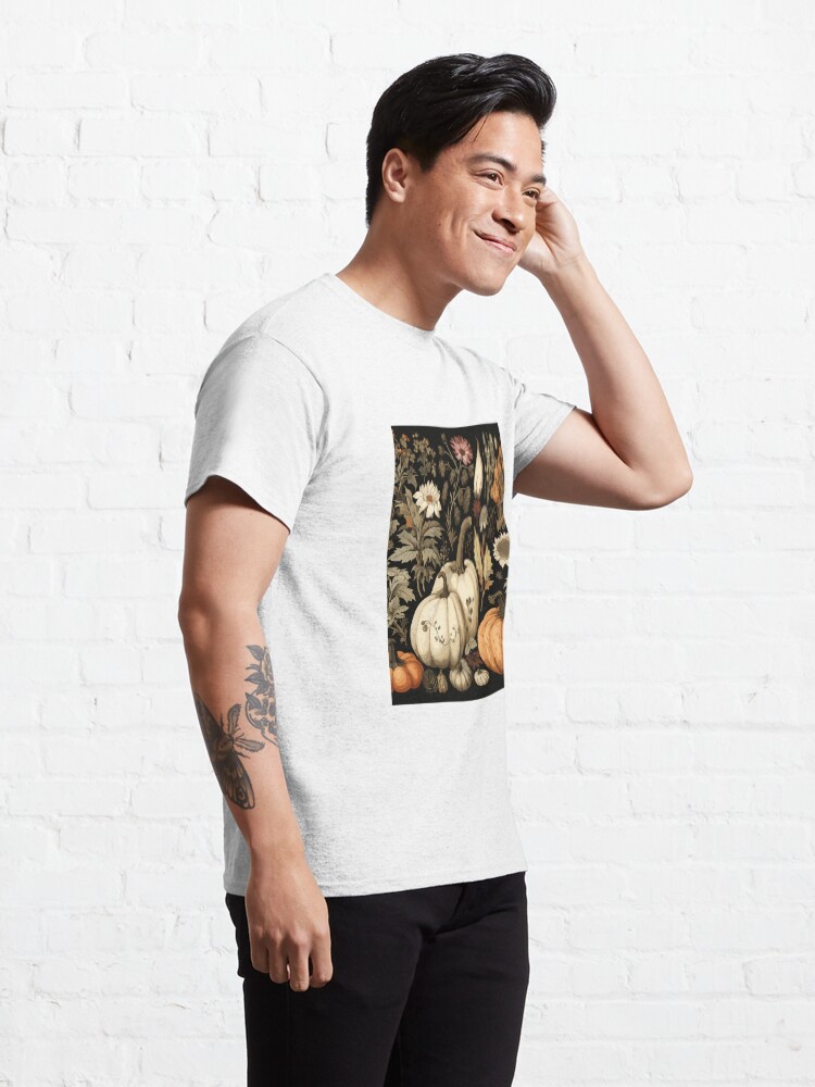 Thumbnail 5 of 7, Classic T-Shirt, Garden of Pumpkin Spells Witch Art designed and sold by meggydesigns.