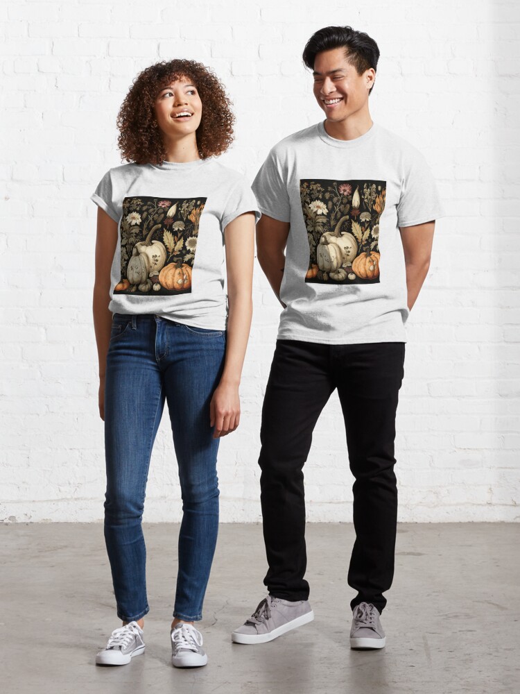 Classic T-Shirt, Garden of Pumpkin Spells Witch Art designed and sold by meggydesigns