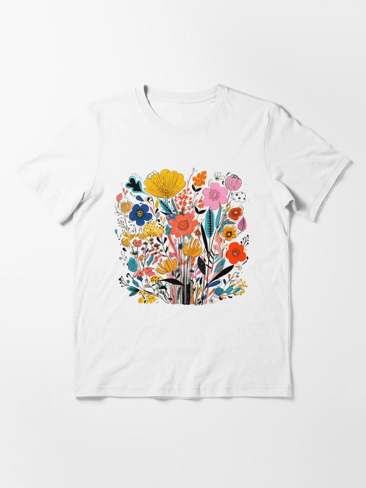 Thumbnail 2 of 7, Essential T-Shirt, handdrawn wildflower s designed and sold by Nice En.