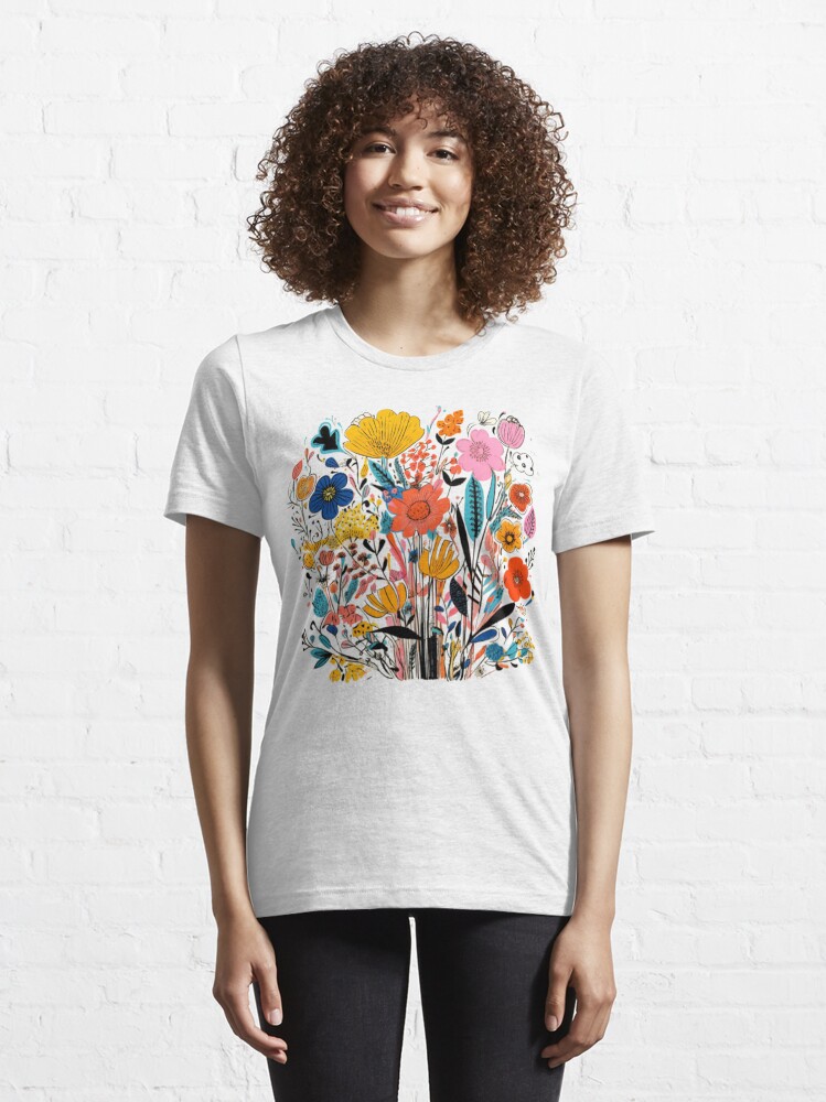 Thumbnail 6 of 7, Essential T-Shirt, handdrawn wildflower s designed and sold by Nice En.