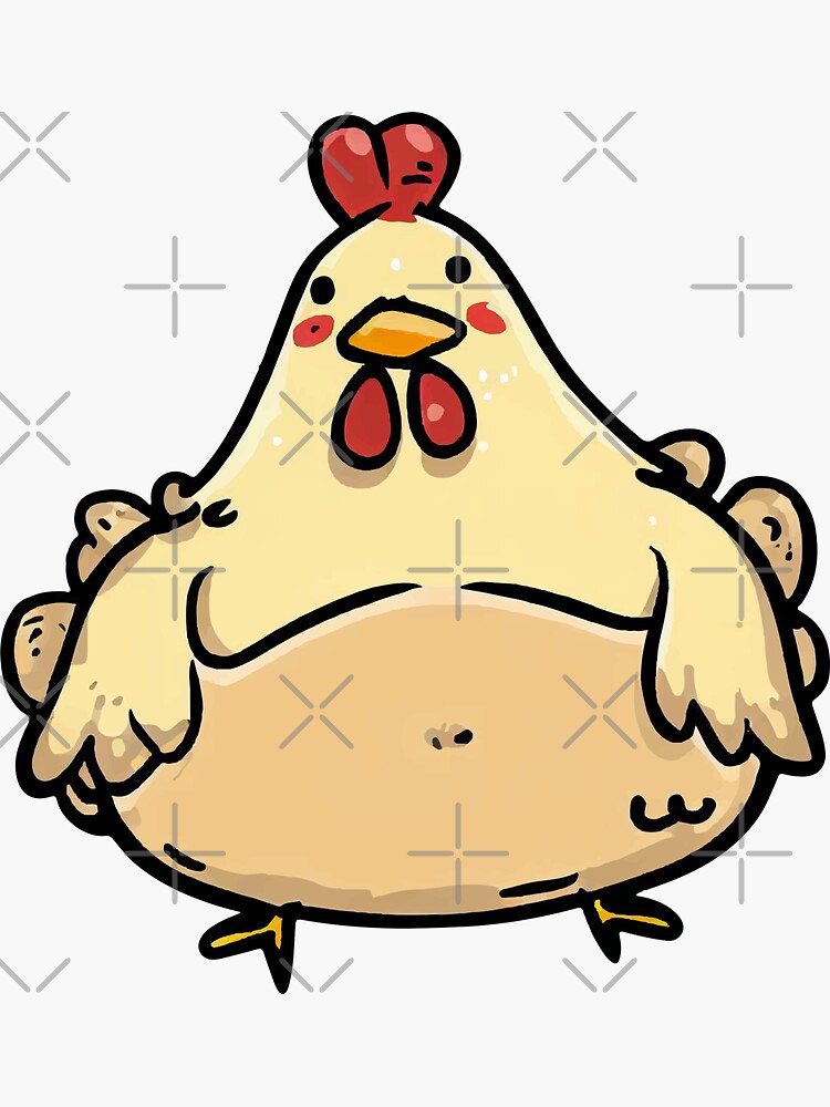 Thumbnail 3 of 3, Sticker, The Laughing Coop: A Hilarious Journey with a Fat and Funny Chicken designed and sold by Muggow.