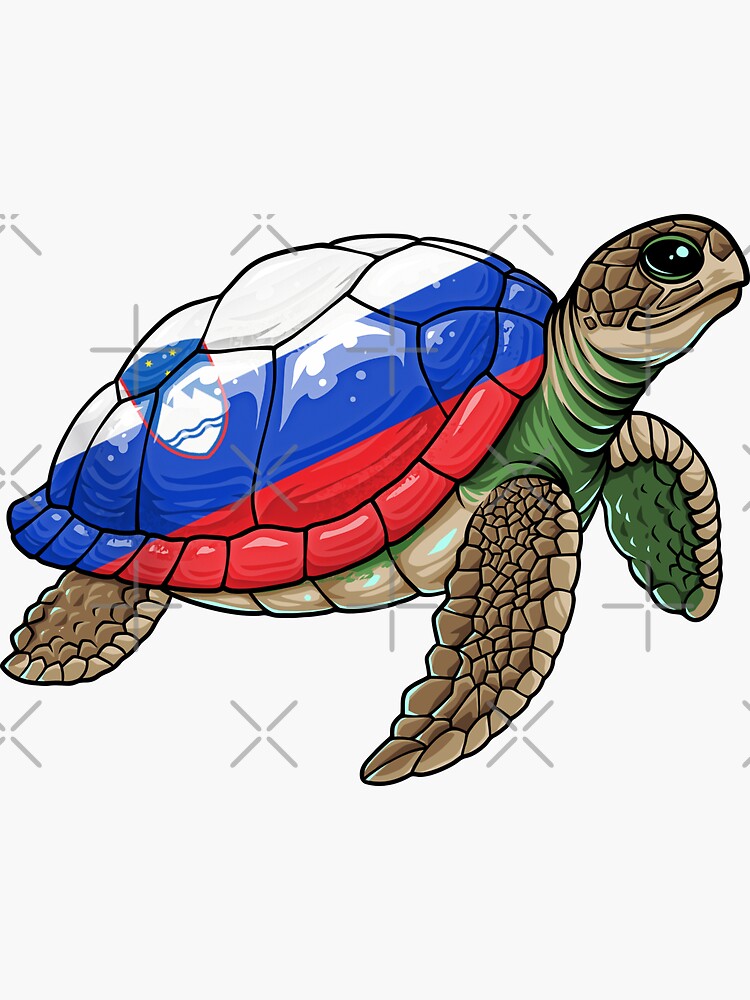Thumbnail 3 of 3, Sticker, Turtle Flag Of Slovenia , Slovenia Turtle , Slovenia gift, Slovenia womens, Slovenia mens, funny Slovenia gifts, Slovenia roots, Slovenia flag, Slovenia proud, Slovenia pride designed and sold by Kyle-H.