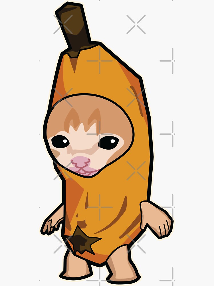 Thumbnail 3 of 3, Sticker, Orange Happy Hapi Banana Cat Meme designed and sold by Rzera-.