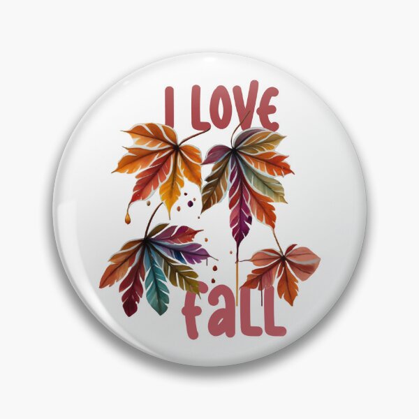 Item preview, Fall's Palette: Watercolor Chestnut Leaves & Text: I love FALL designed and sold by EmeraldeaDesign.