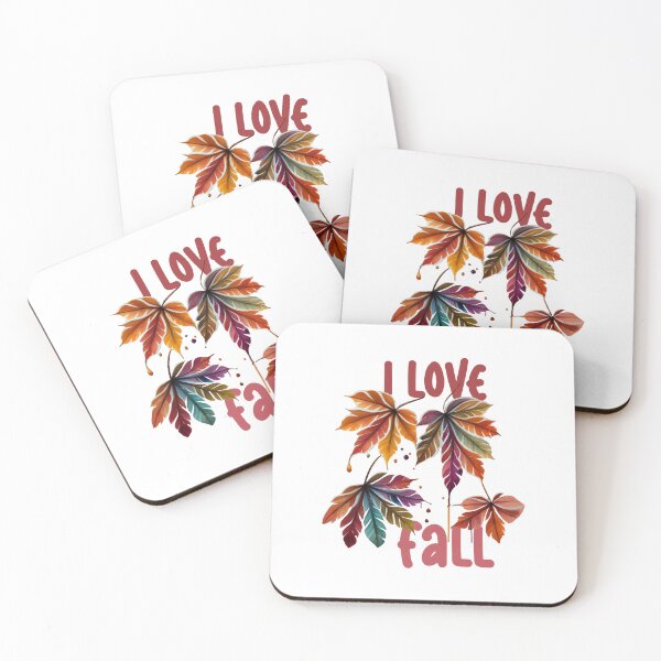Item preview, Fall's Palette: Watercolor Chestnut Leaves & Text: I love FALL designed and sold by EmeraldeaDesign.