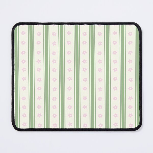 Item preview, GREEN AND PINK PREPPY BOHO FLOWER STRIPES SAGE GREEN PASTEL PINK designed and sold by blomastudios.