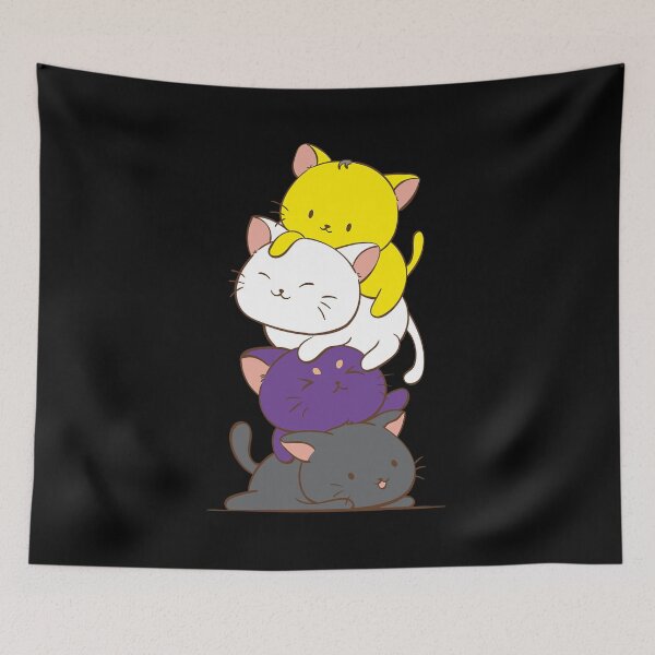 Artikelvorschau, Kawaii Cat Pile Lgbtq Non Binary Pride Flag Kittens Ich liebe das, jetzt im Trend entworfen und verkauft von ChetSaenubon.