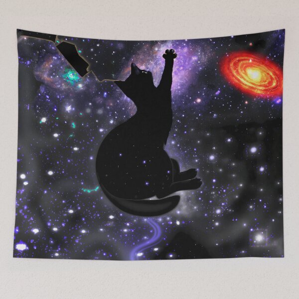 Item preview, Cat reaching for the stars, fantasy art designed and sold by KHWD.