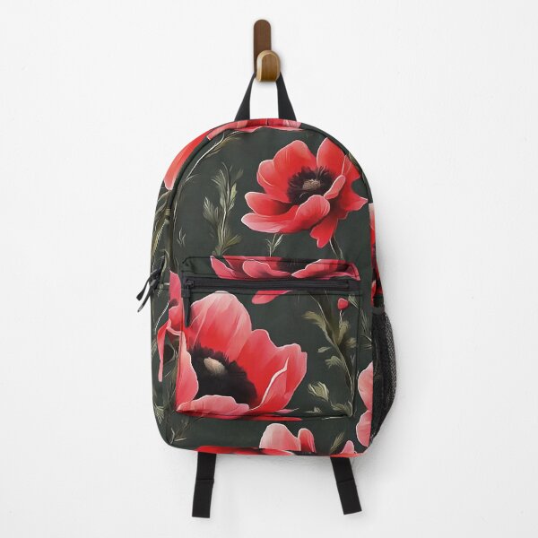 Item preview, Red Anemones Wildflower Abstract Pattern designed and sold by taiche.