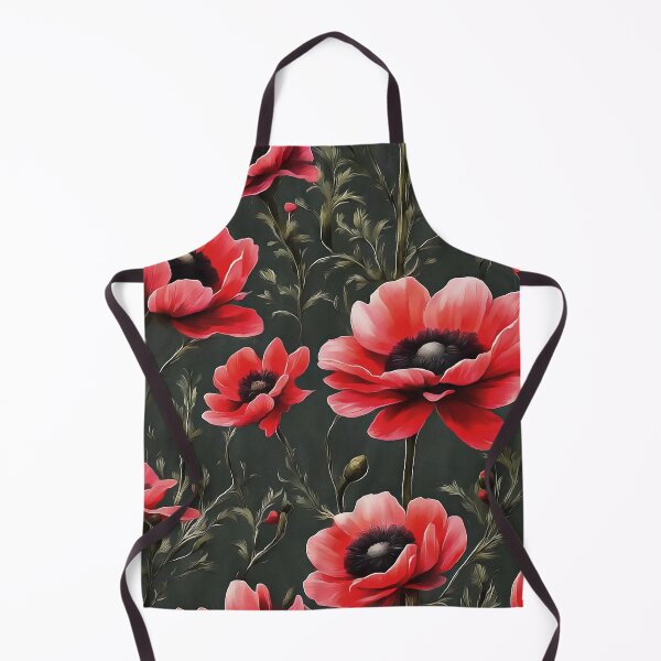Item preview, Red Anemones Wildflower Abstract Pattern designed and sold by taiche.
