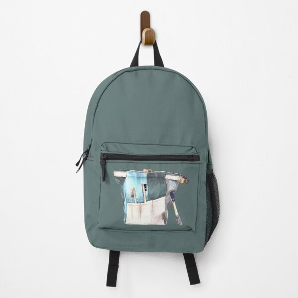Item preview, climbing, bouldering bag with magnesium brushes. Watercolor illustration designed and sold by BartolArt.