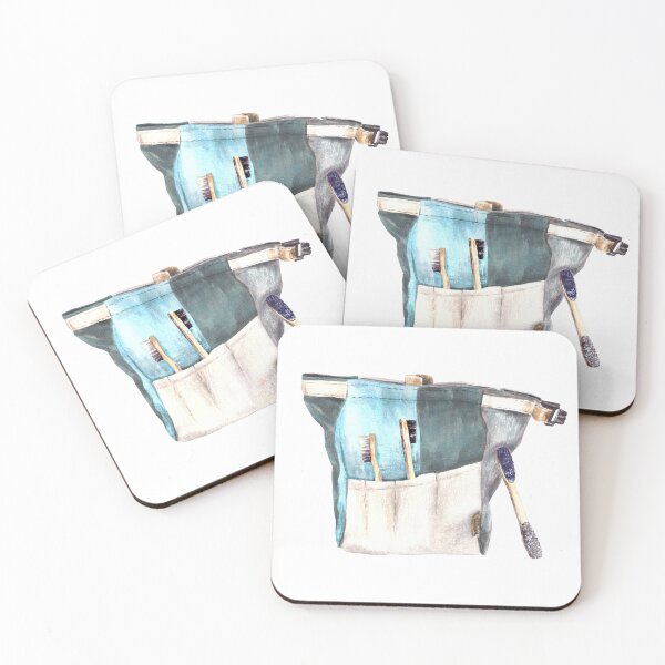 Item preview, climbing, bouldering bag with magnesium brushes. Watercolor illustration designed and sold by BartolArt.