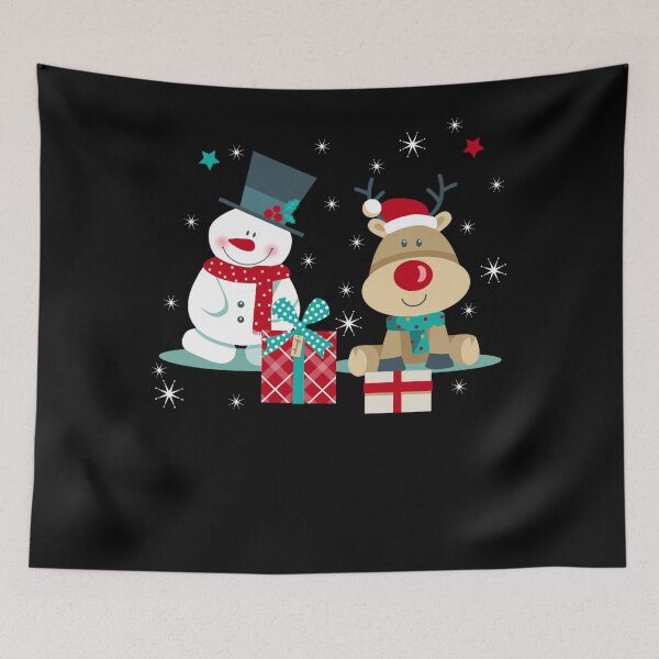 Item preview, Christmas season with snowman and deer designed and sold by CupidsGarreau83.