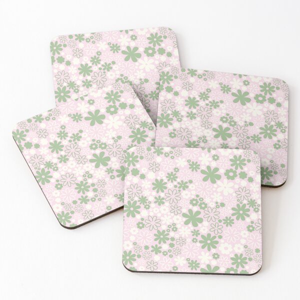 Item preview, GREEN AND PINK BOHO PREPPY FLOWERS designed and sold by blomastudios.