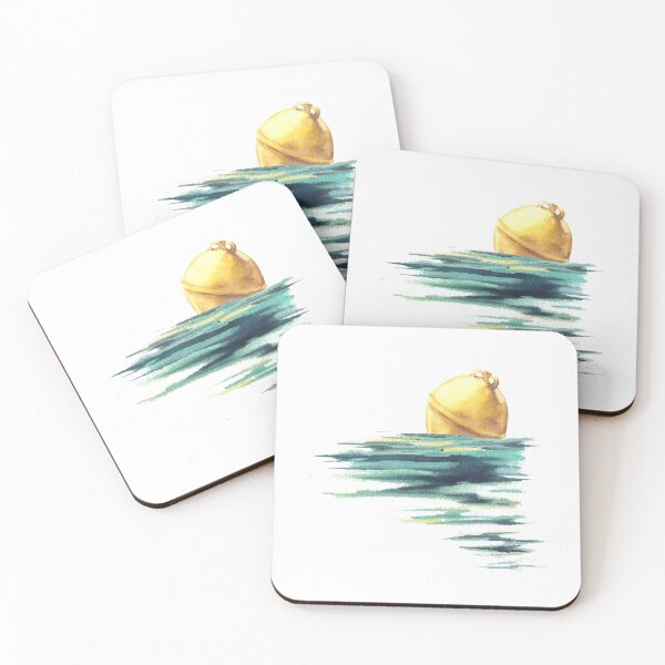 Item preview, Watercolor yellow buoy at the sea Hand drawing.  designed and sold by BartolArt.