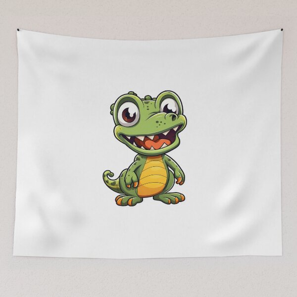 Item preview, Cute smiling crocodile with big round eyes designed and sold by ZappyP.