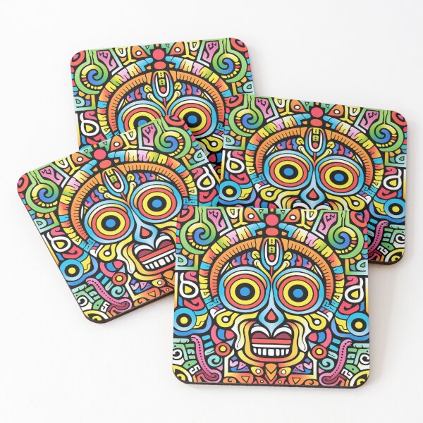 Item preview, Crazy Colourful Huichol Drawing  designed and sold by Brontox.