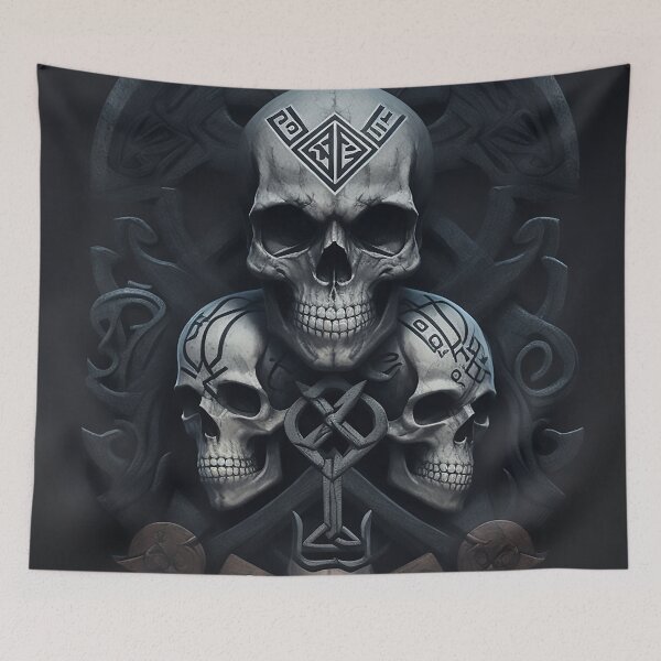 Item preview, tribal skull designed and sold by UTOPIKA.