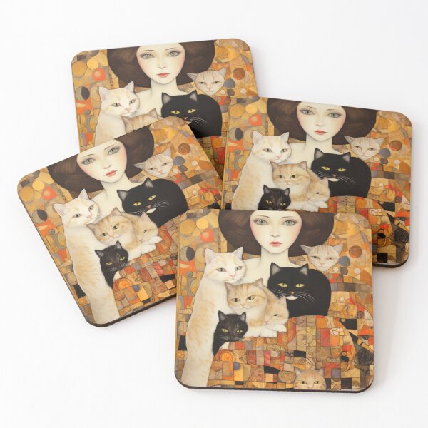 Item preview, Gustav Klimt with Cats designed and sold by VisionDuke.