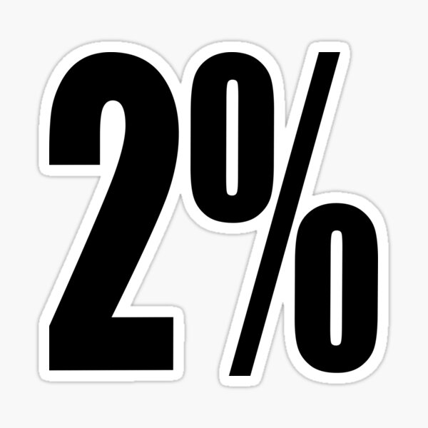 2% TWO PERCENT VANNER FOR LIFE" Sticker Sale by RogersWorld | Redbubble