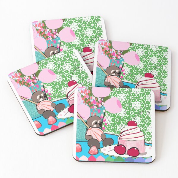 Item preview, Sloth and cake, birthday greeting card green designed and sold by Wallmoa.