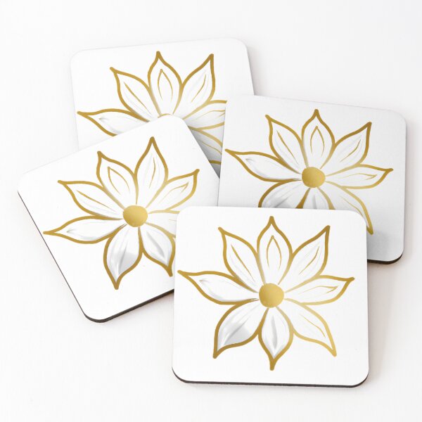 Item preview, gold and white flower designed and sold by KHWD.