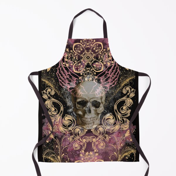 Item preview, Copy of Smokey Skull with floral and gold print pattern designed and sold by Renee Lavoie.
