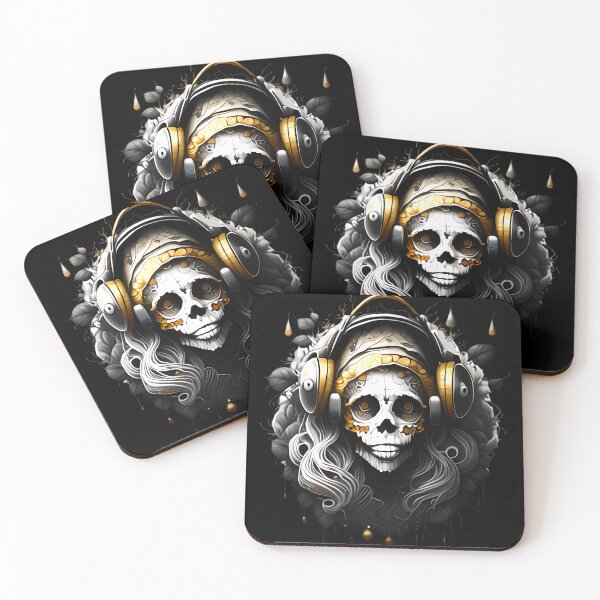 Item preview, WITCH SKULL IN HEADPHONES 1 HALLOWEEN designed and sold by justyna-s28.