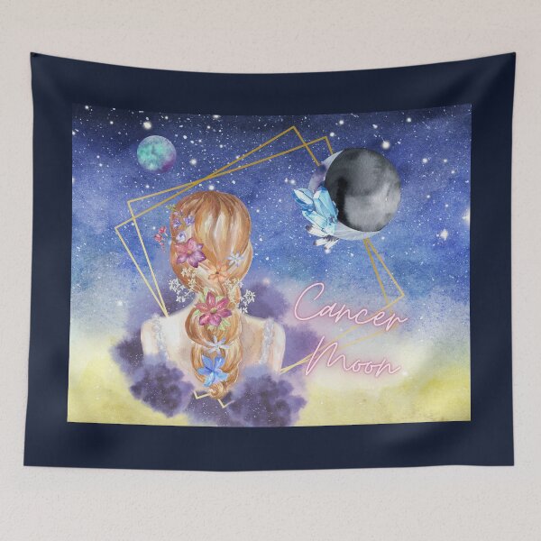 Item preview, Cancer Moon Girl, Floral Graphic Design  designed and sold by Lunardreams54.