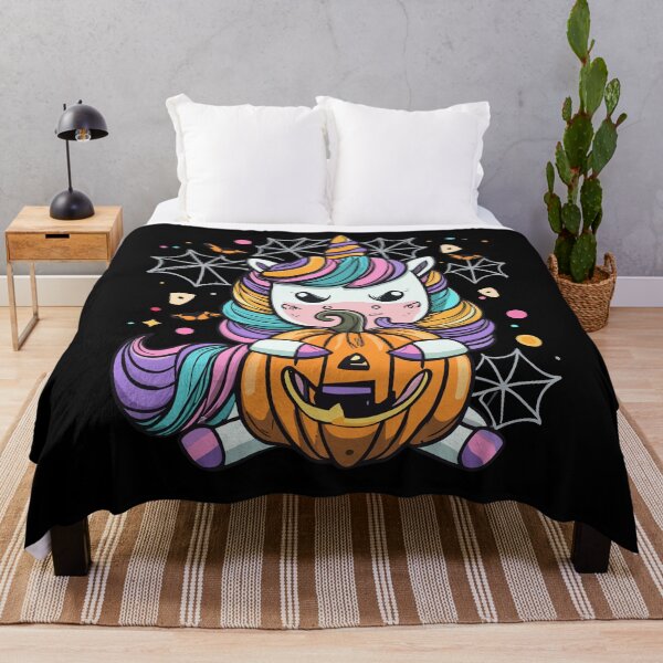 Item preview, Scary unicorn with pumpkin, creepy jack o' lantern, Happy Halloween, Hocus Pocus designed and sold by Senseva.