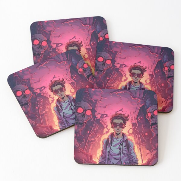 Item preview, Confronting Demons: A young man amidst dark skulls designed and sold by ArrangedDesigns.