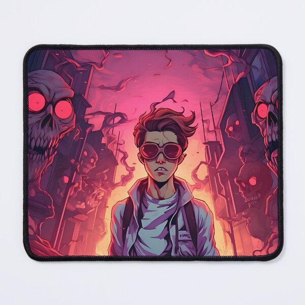 Item preview, Confronting Demons: A young man amidst dark skulls designed and sold by ArrangedDesigns.
