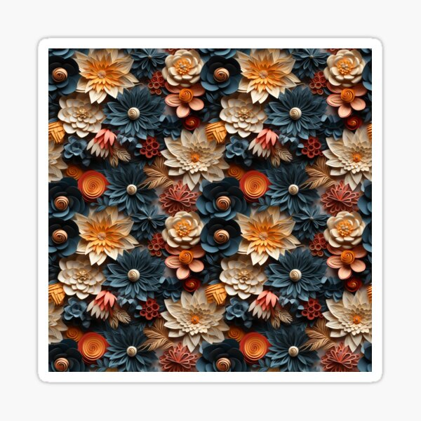 Floral Christmas 3D Sticker