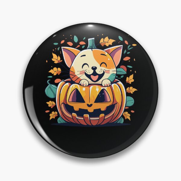 Item preview, Laughing Halloween cat with pumpkin, scary jack o' lantern, Happy Halloween, Hocus Pocus designed and sold by Senseva.