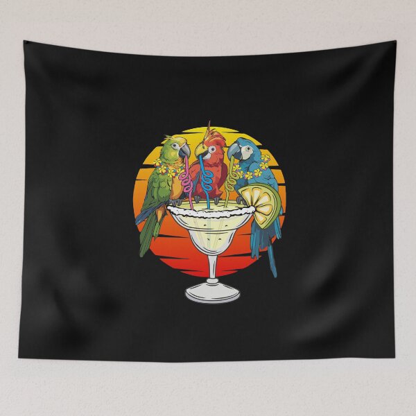 Item preview, Drinking Parrots Birds Margarita Cocktail Summer Vacation Hawaii Lei designed and sold by alenaz.
