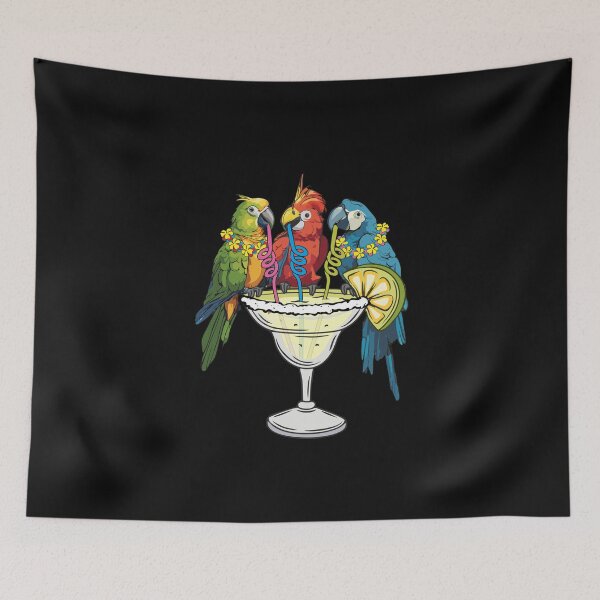 Item preview, Colourful Parrots Drinking Margarita Funny Vacation Vibe Cruise Ship designed and sold by alenaz.
