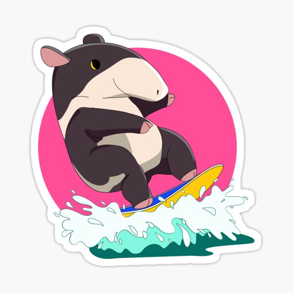 Tapir surf the wave - Loco Animal Squad Sticker