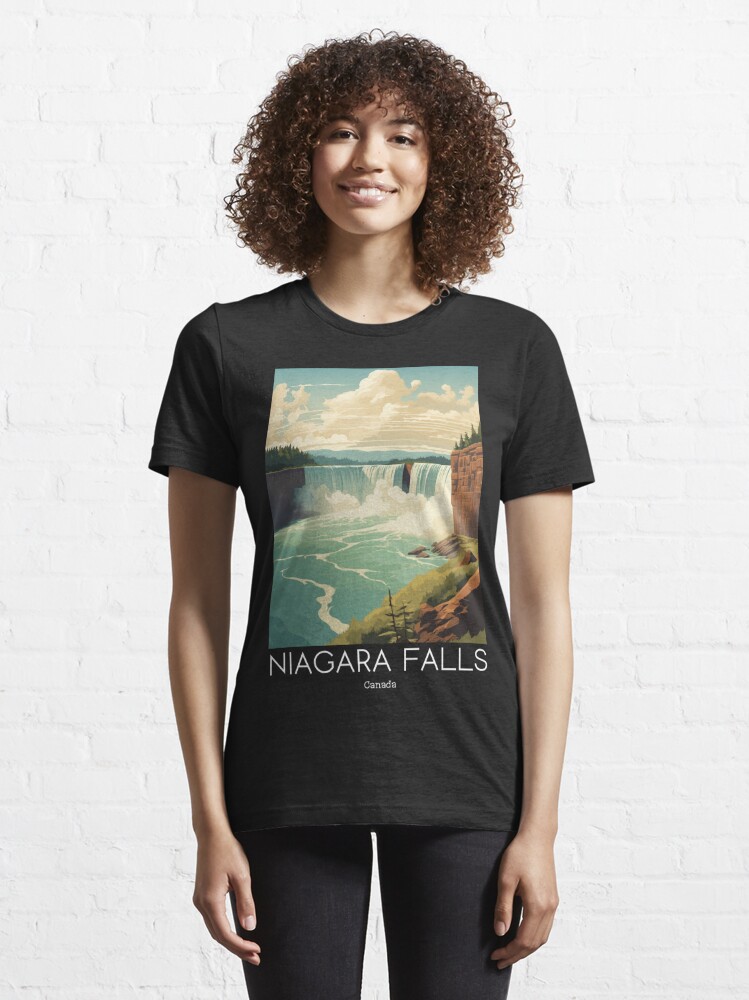 A Vintage Travel Illustration of Niagara Falls - Canada  Essential T-Shirt  for Sale by GoodOldVintage